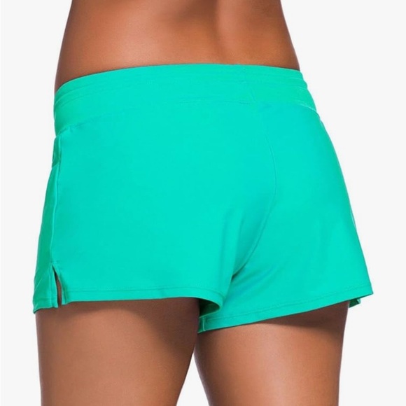 Womens 3" Waistband Swimsuit Bottom Boy Shorts Swimming Panty - Picture 2 of 5